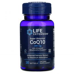 Life Extension, Супер убихинол CoQ10, 200 мг, 30 капсул