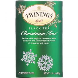 Twinings, Рождественский чай, черный чай высшего сорта, 20 пакетиков, 1.41 унций (40 г)