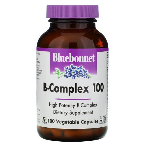 Bluebonnet Nutrition, B-комплекс 100, 100 растительных капсул