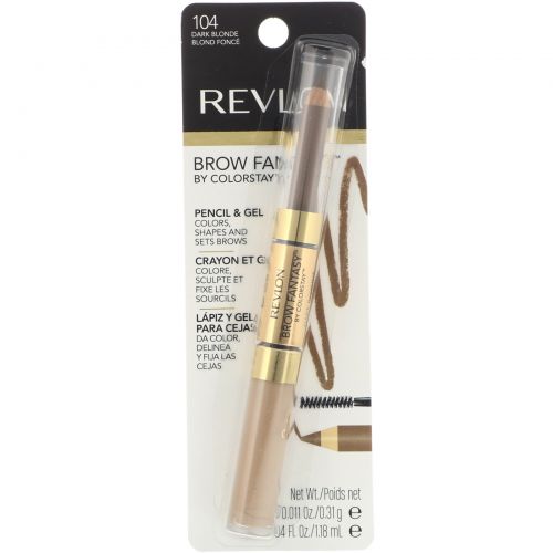 Revlon, ColorStay, Brow Fantasy, оттенок 104 «Темный блонд», 0,31 г / 1,18 мл