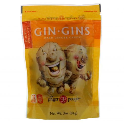 The Ginger People, Gin Gins Double Strength Ginger Hard Candy 3oz bag