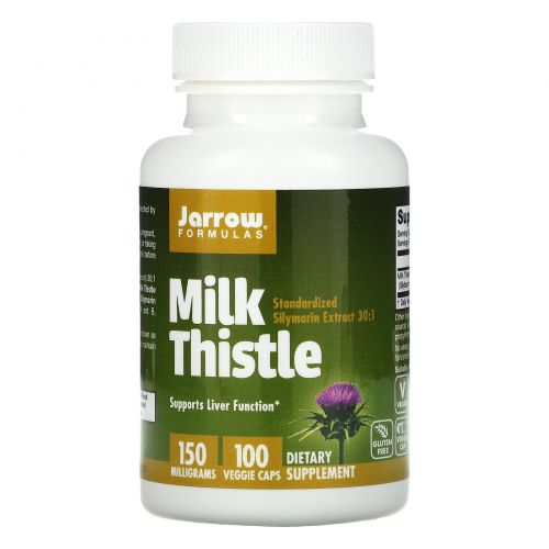 Jarrow Formulas, Расторопша пятнистая (Молочный чертополох), 150 мг, 100 вегетарианских капсул