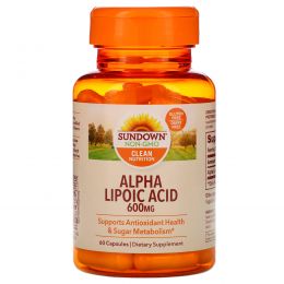 Sundown Naturals, Супер Альфа-липоевая кислота, 600 мг, 60 капсул