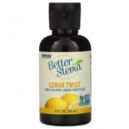 Now Foods, Стевия (Better Stevia), жидкий сахарозаменитель, лимонная цедра, 2 жидких унции (60 мл)