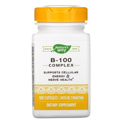 Nature's Way, Комплекс B-100, с коферментом B2, 100 капсул