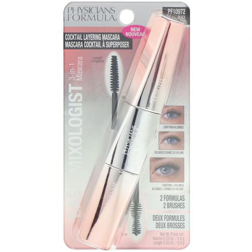 Physicians Formula, Lash Mixologist, тушь для ресниц 3 в 1, черная, 5,8 г