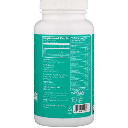 Vital Proteins, Spirulina, 120 Capsules