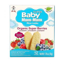 Hot Kid, Baby Mum-Mum , Organic Rice Rusks, Super Berries, 12 2-Packs, 1.76 oz (50 g) Each