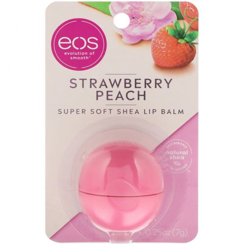 EOS, Super Soft Shea Lip Balm, Strawberry Peach, 0.25 oz (7 g)