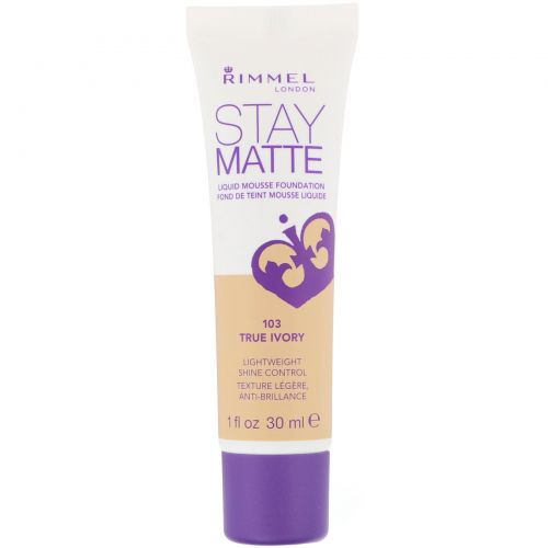 Rimmel London, Жидкий тональный мусс Stay Matte, оттенок 103 слоновая кость, 30 мл