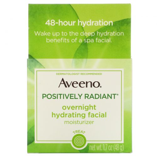 Aveeno, Active Naturals, Positively Radiant, Overnight Hydrating Facial Moisturizer, 1.7 oz (48 g)