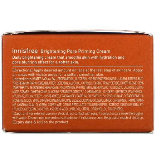 Innisfree, Jeju Hallabong Daily Skin Bright, Brightening Pore Priming Cream, 1.69 fl oz (50 ml)