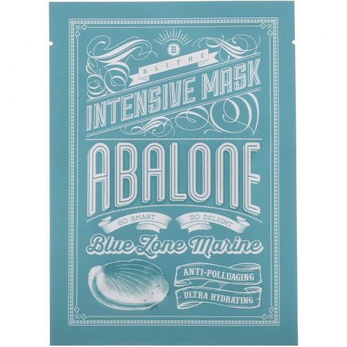 Blithe, Blue Zone Marine, Intensive Mask, Abalone, 8 Sheets