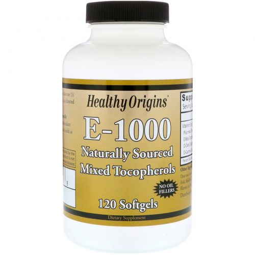 Healthy Origins, E-1000, 120 капсул