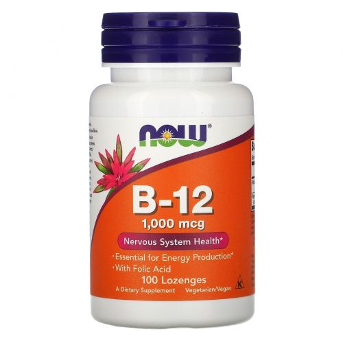 Now Foods, B-12, 1,000 mcg, 100 Lozenges