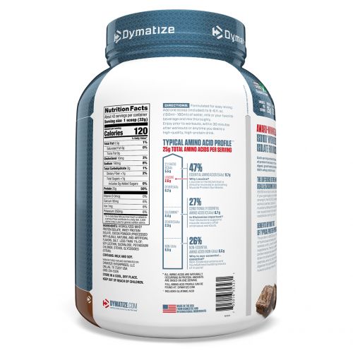 Dymatize Nutrition, ISO-100 гидролизированный, 100%-ный сывороточный изолят белка, мягкое брауни, 1,4 кг