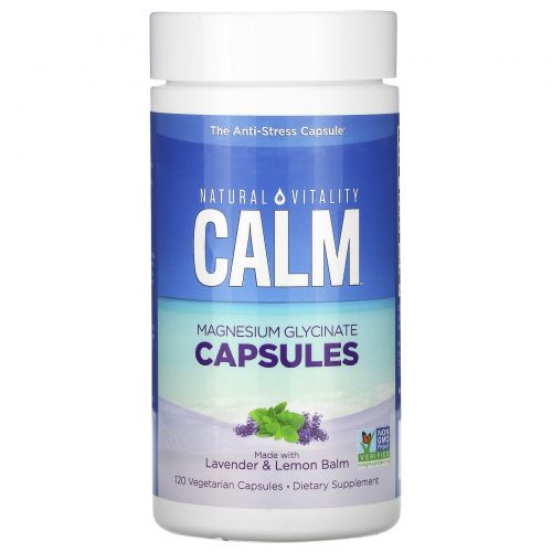 Natural Vitality, Calm, Magnesium Glycinate Capsules, 120 Vegetarian Capsules