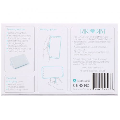 Riki Loves Riki, Riki Cutie, Mini Wearable Lighted Beauty Mirror, 1 Count