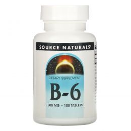 Source Naturals, Витамины B-6, 500 мг, 100 таблеток
