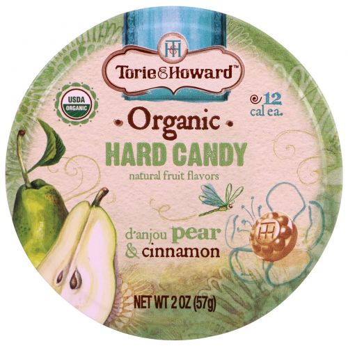 Torie & Howard, Organic, Hard Candy, D' Anjou Pear & Cinnamon, 2 oz (57 g)