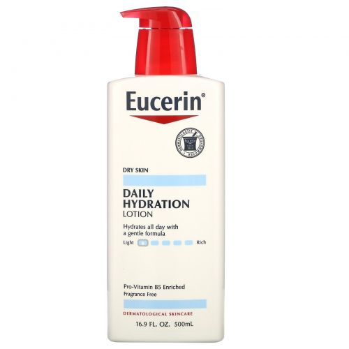 Eucerin, Ежедневное увлажнение, Лосьон, без запаха, 16.9 ж. унций (500 мл)