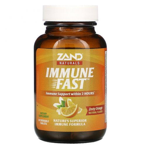 Zand, Immune Fast, пикантный апельсин, 30 жевательных таблеток