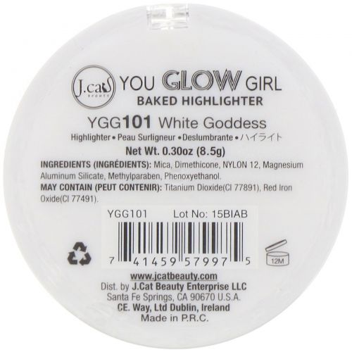 J.Cat Beauty, You Glow Girl, запеченый хайлайтер, оттенок YGG101 «Белая богиня», 8,5 г