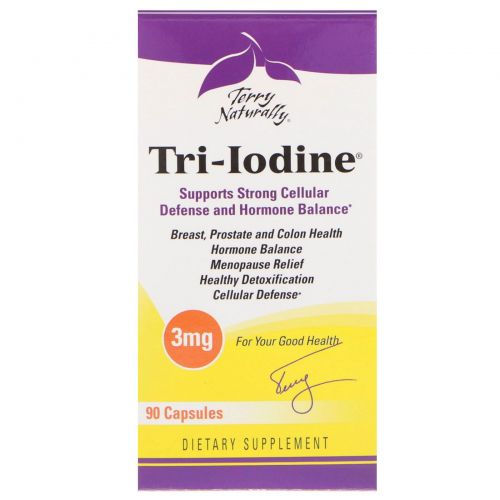 EuroPharma, Terry Naturally, Tri-Iodine, 3 мг, 90 капсул