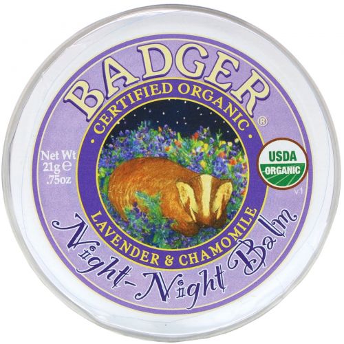 Badger Company, Ночной бальзам, с лавандой и ромашкой, 0.75 унций (21 г)