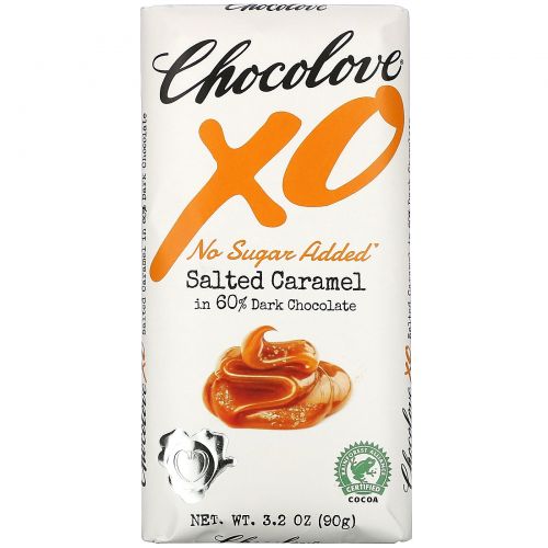 Chocolove, XO, Salted Caramel in 60% Dark Chocolate, 3.2 oz ( 90 g)