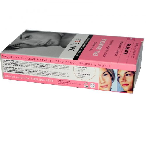 Parissa, Brow Shaper, восковые мини полоски, 32 (16 x двухсторонние) штуки