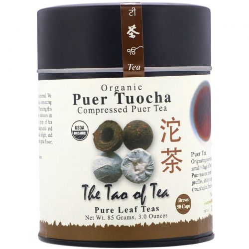 The Tao of Tea, Органический пуэр точа, сжатый чай пуэр, 4,0 унции (115 г)