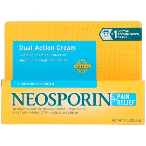 Neosporin, Крем двойного действия, обезболивающий крем, 1 унция (28,3 г)