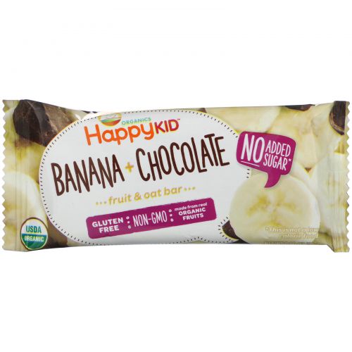 Nurture Inc. (Happy Baby), Happy Kid, Banana + Chocolate, Fruit & Oat Bar, 5 Bars, 0.99 oz (28 g) Each