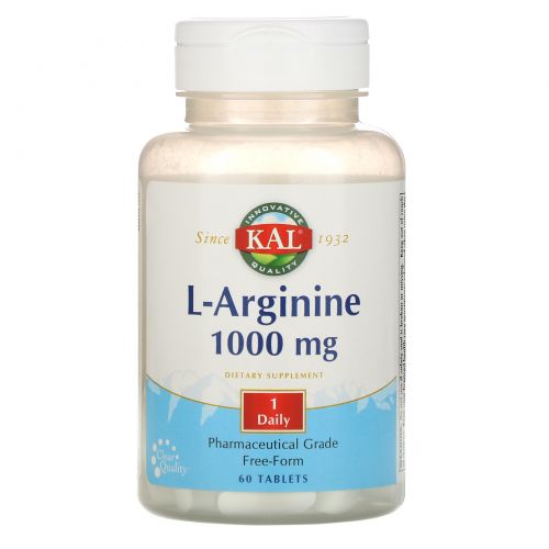 KAL, L-аргинин, 1000 мг, 60 таблеток