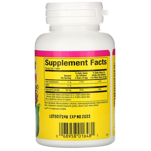 Natural Factors, Big Friends, Magnesium Citrate, Bubble Gum Flavor, 50 mg, 60 Chewable Tablets