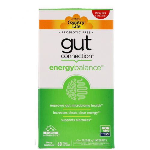 Country Life, Gut Connection, Energy Balance, 60 Vegan Capsules