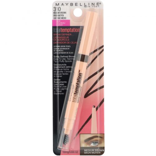 Maybelline, Карандаш для бровей Total Temptation, оттенок 310 коричневый, 150 мг