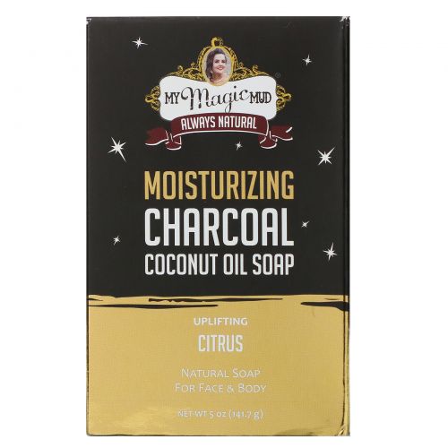 My Magic Mud, Moisturizing Charcoal, Coconut Oil Soap, Uplifting Citrus, 5 oz (141.7 g)