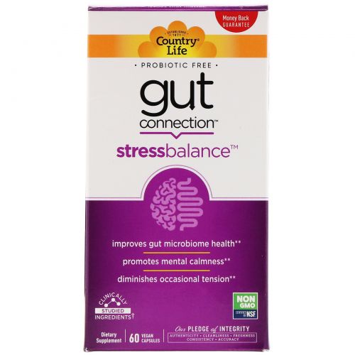 Country Life, Gut Connection, Stress Balance, 60 Vegan Capsules