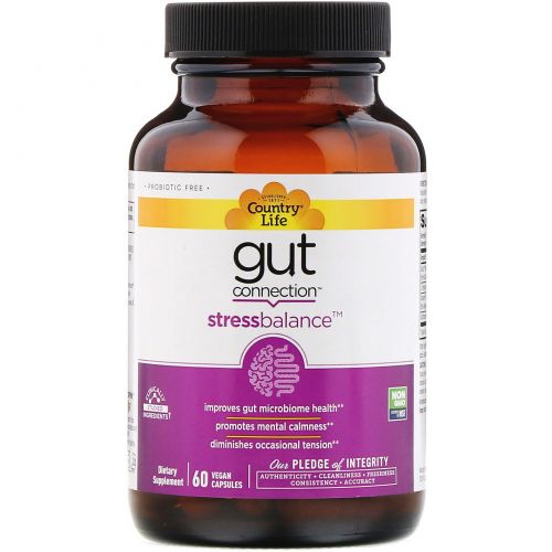 Country Life, Gut Connection, Stress Balance, 60 Vegan Capsules