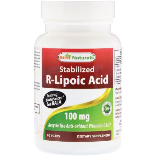 Best Naturals, Stabilized R-Lipoic Acid, 100 mg , 60 VCaps