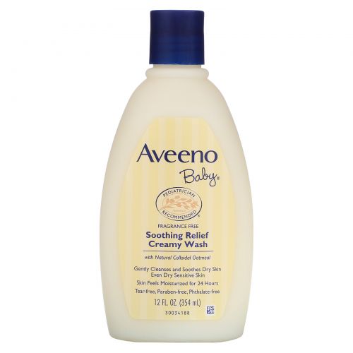 Aveeno, Сливочное средство для мытья для малышей «Успокаивающее облегчение», без отдушки, 12 жидк. унц. (354 мл)
