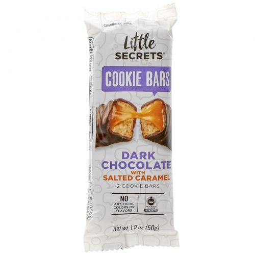 Little Secrets, Cookie Bars, Dark Chocolate with Salted Caramel, 12 Pack, 1.8 oz (50 g) Each