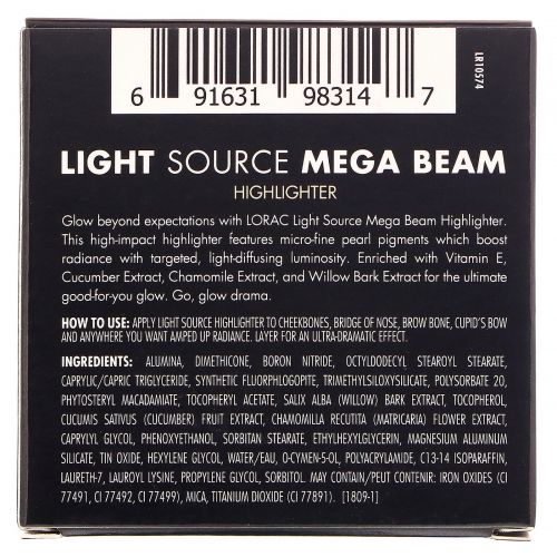 Lorac, Light Source, хайлайтер Mega Beam, оттенок «Свет небес», 6,5 г