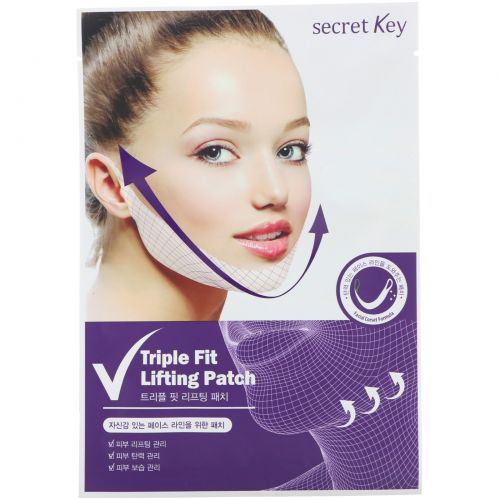 Secret Key, Патчи для подтяжки с тройным действием, 5 патчей по 0,70 унц. (20 г)