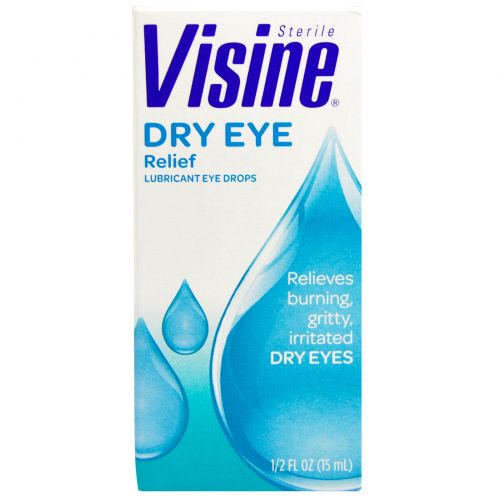 Visine, Средство от сухости глаз, смазывающие глазные капли, стерильные, 0,5 жидк. унц. (15 мл)