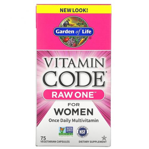 Garden of Life, Чистые витамины для женщин, 75 ультраабсорбирующихся капсул на растительной основе