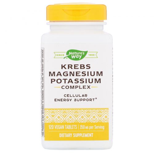 Nature's Way, Krebs Magnesium Potassium, биоактивный минеральный комплекс, 120 таблеток