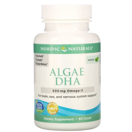 Nordic Naturals, Algae DHA, 500 mg, 60 Soft Gels